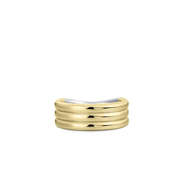Gisser Jewels Silver Gold Plated Triple Bold Bands Ring