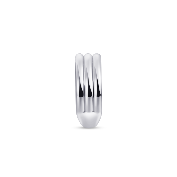 Gisser Jewels Silver Rhodium Plated Triple Bold Bands Ring-4