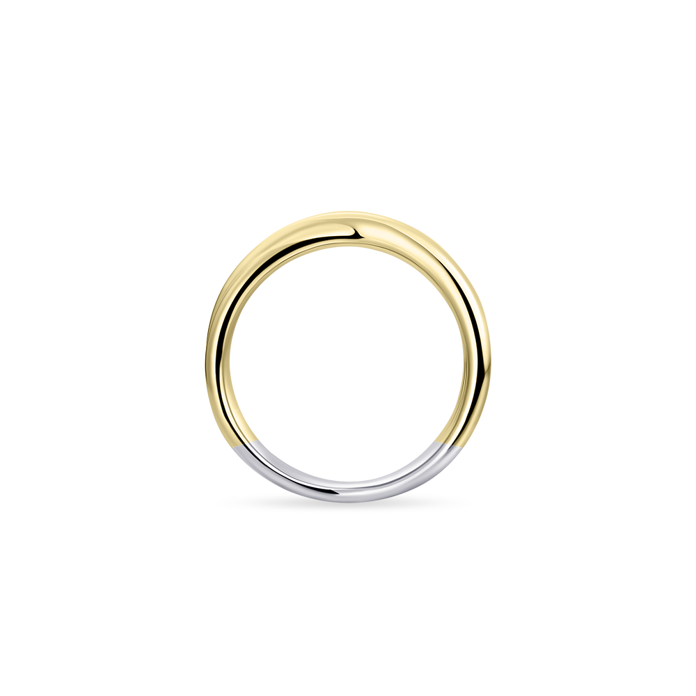 Gisser Jewels Silver Gold Plated Maxi Crossover Bold Bands Ring