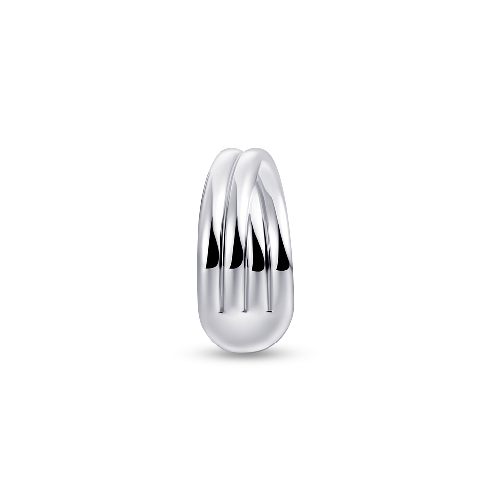 Gisser Jewels Silver Rhodium Plated Maxi Crossover Bold Bands Ring-4