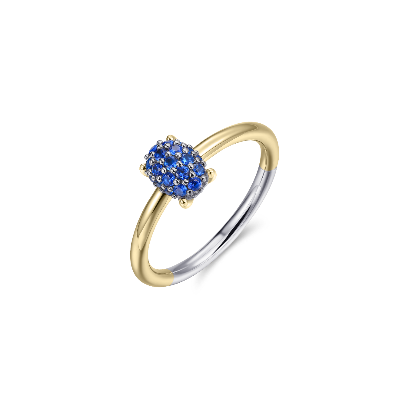 Gisser Jewels Silver Gold Plated Oval Pave Dashing Details Ring-1
