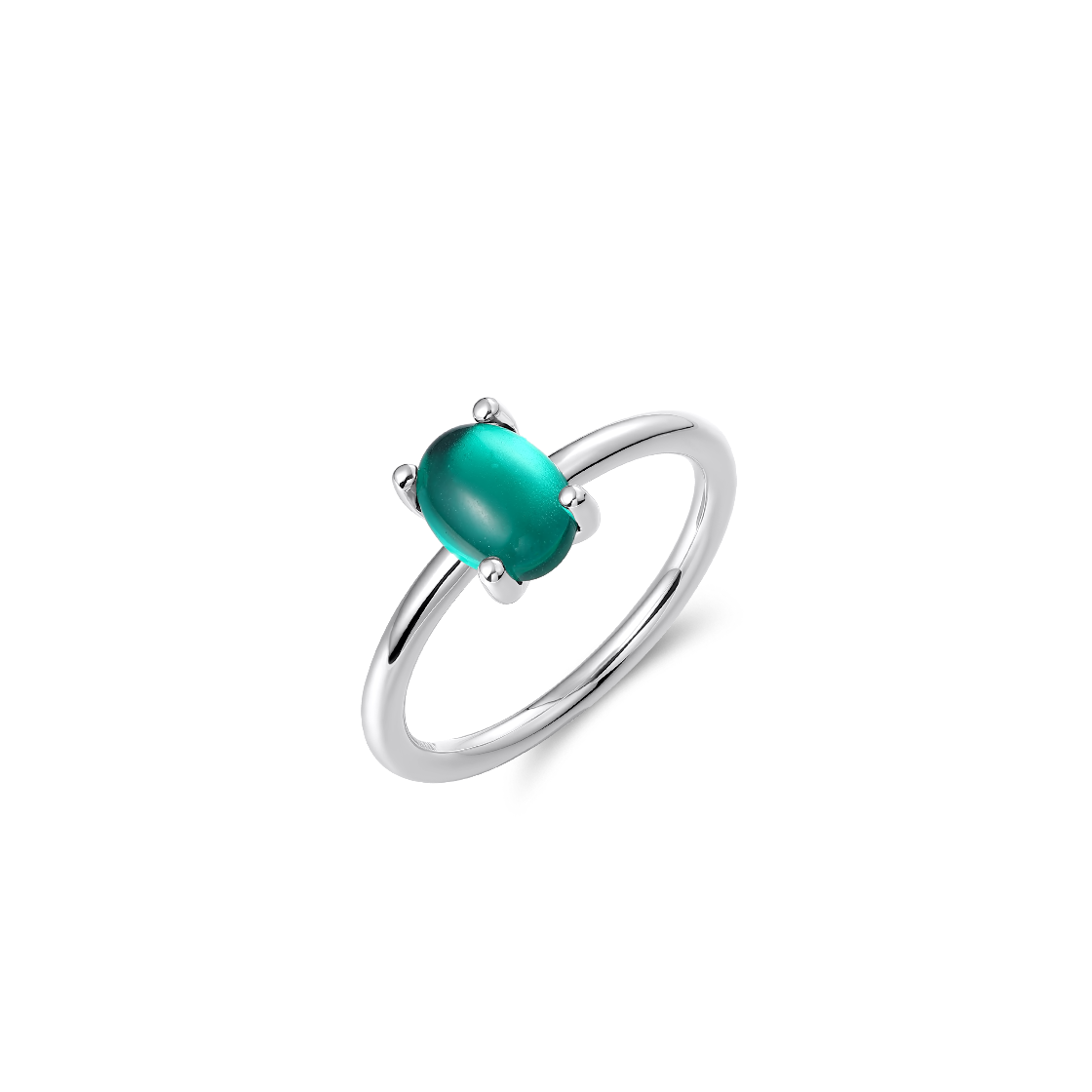 Gisser Jewels Silver Rhodium Plated Dashing Details Ring with Stone-1