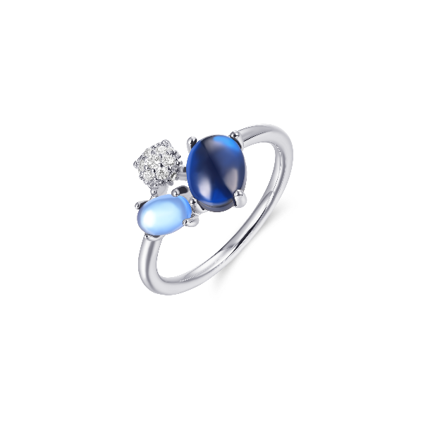 Gisser Jewels Silver Rhodium Plated Dashing Details Combo Ring-1