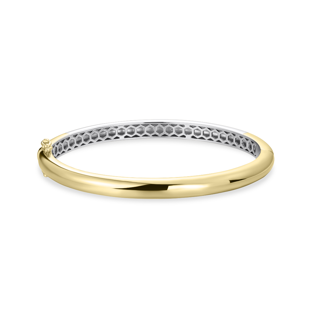 Gisser Jewels Silver Gold Plated Polished Bold Bangle