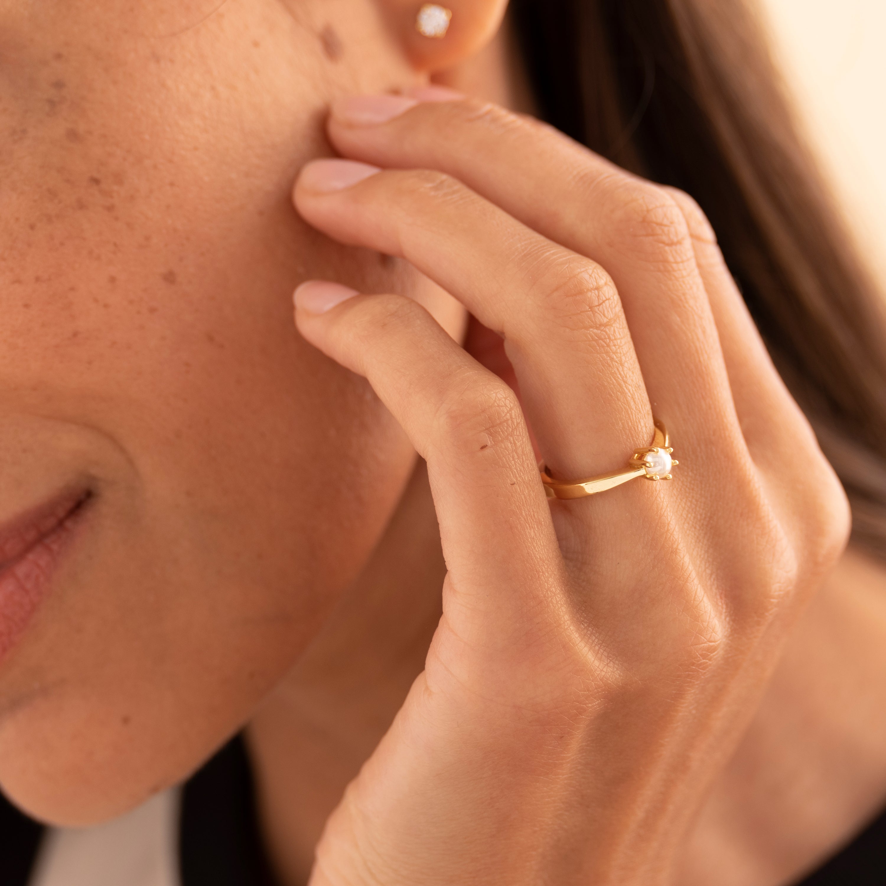 Gisser Jewels Silver Gold Plated It's a Classic Pearl Ring_2