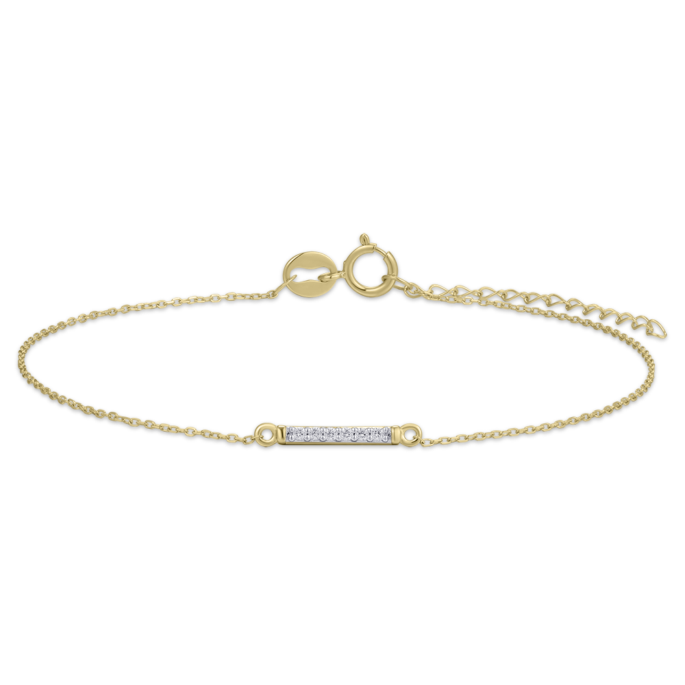 Gisser Jewels 14k Gold Plated Pave Bar Bracelet