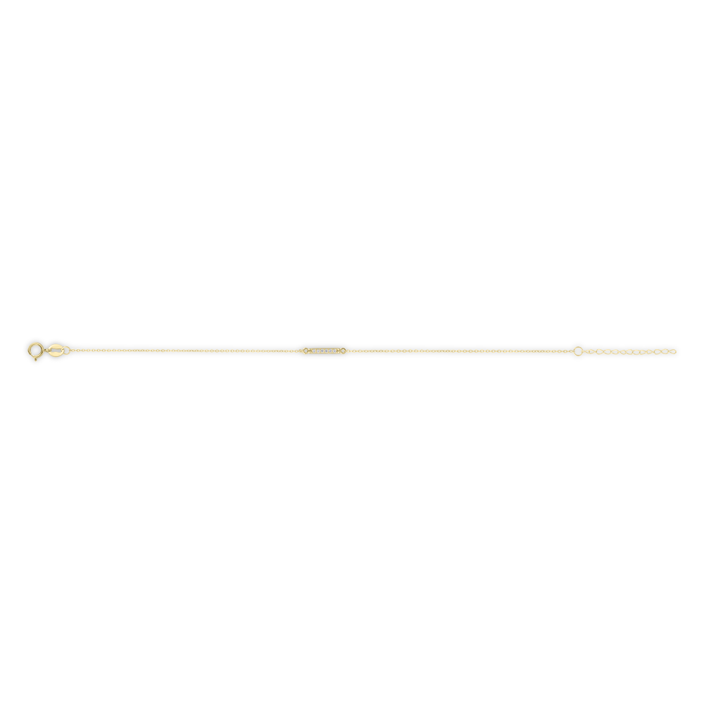 Gisser Jewels 14k Gold Plated Pave Bar Bracelet