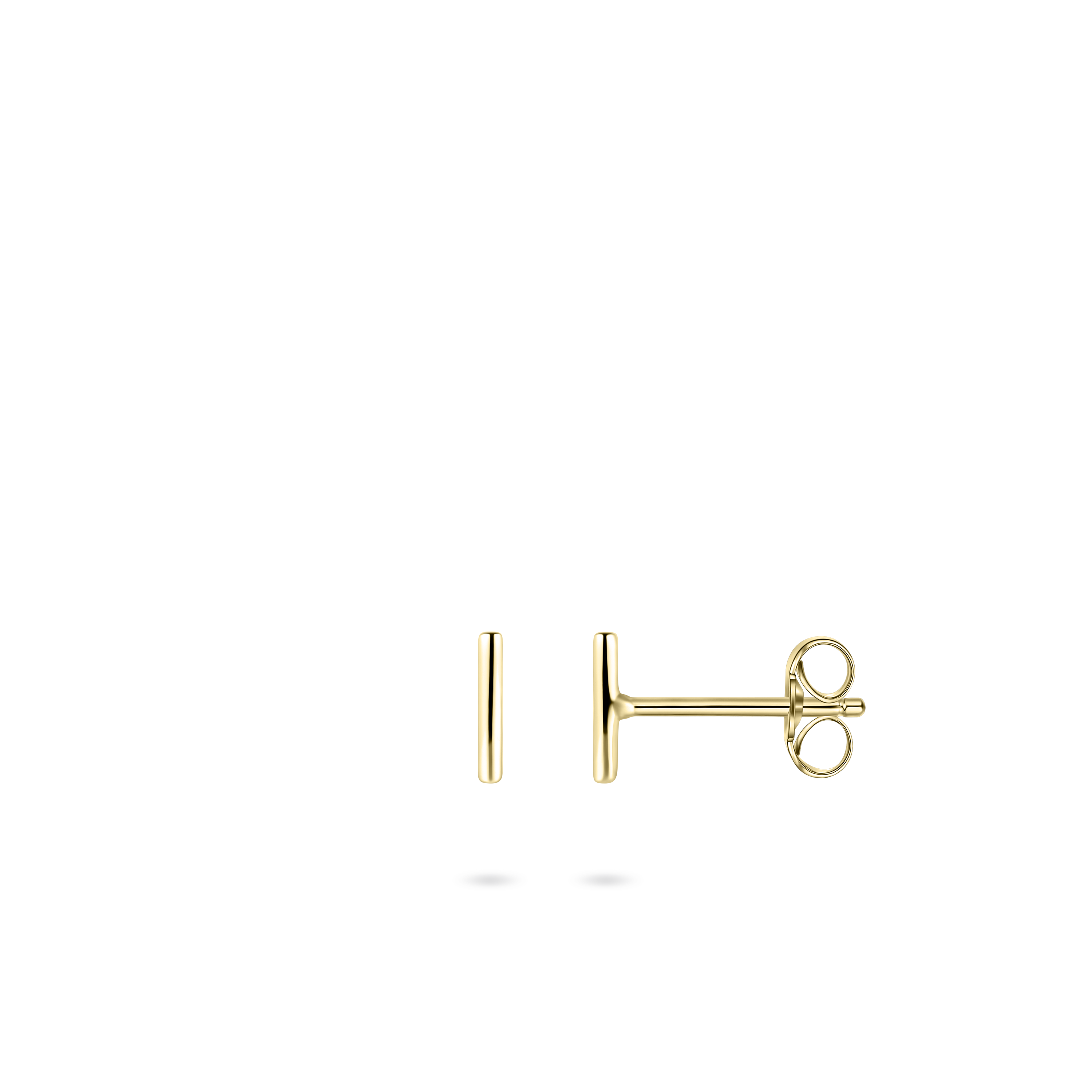 Gisser Jewels 14k Gold Plated Polished Bar Stud Earrings