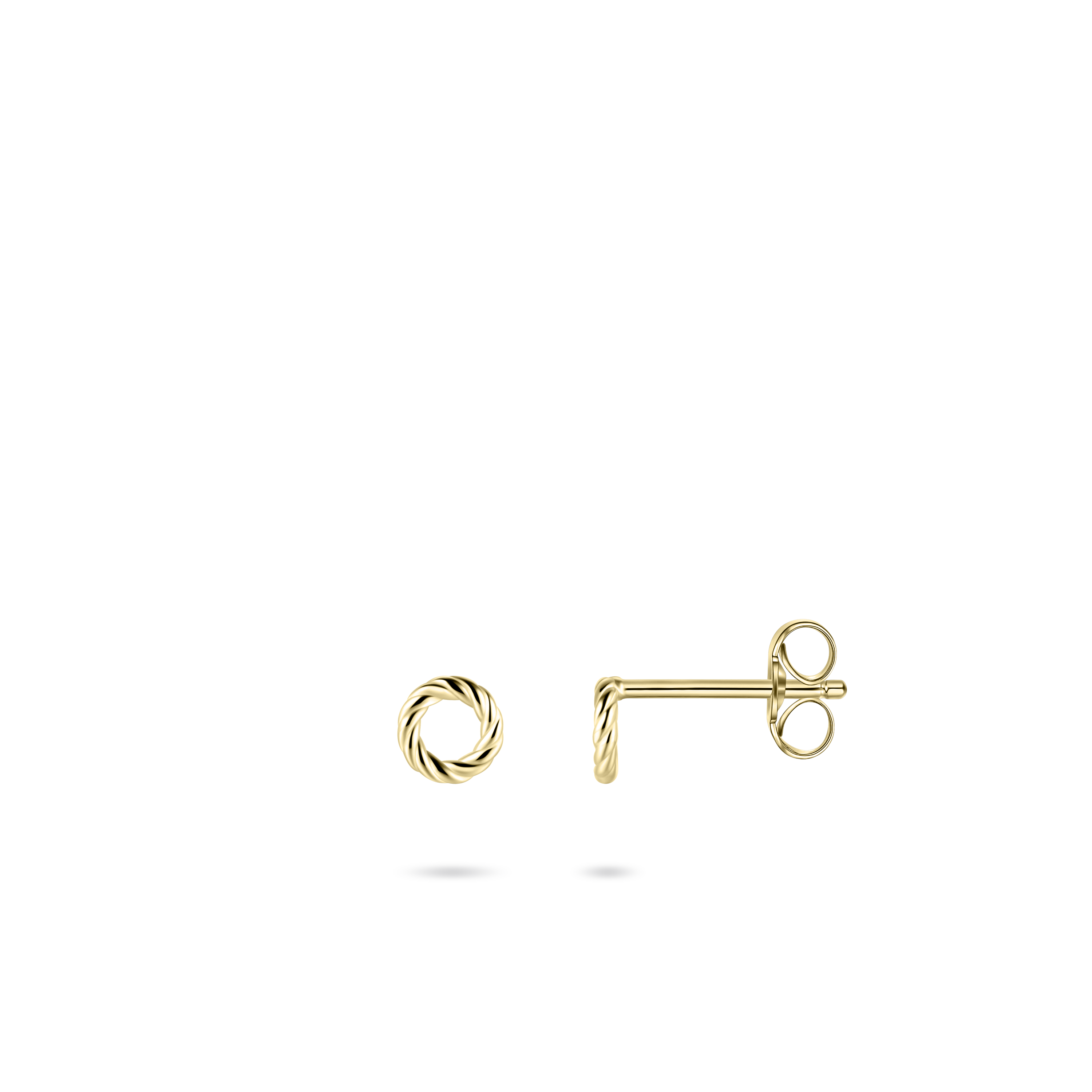 Gisser Jewels 14k Gold Plated Rope Circle Studs