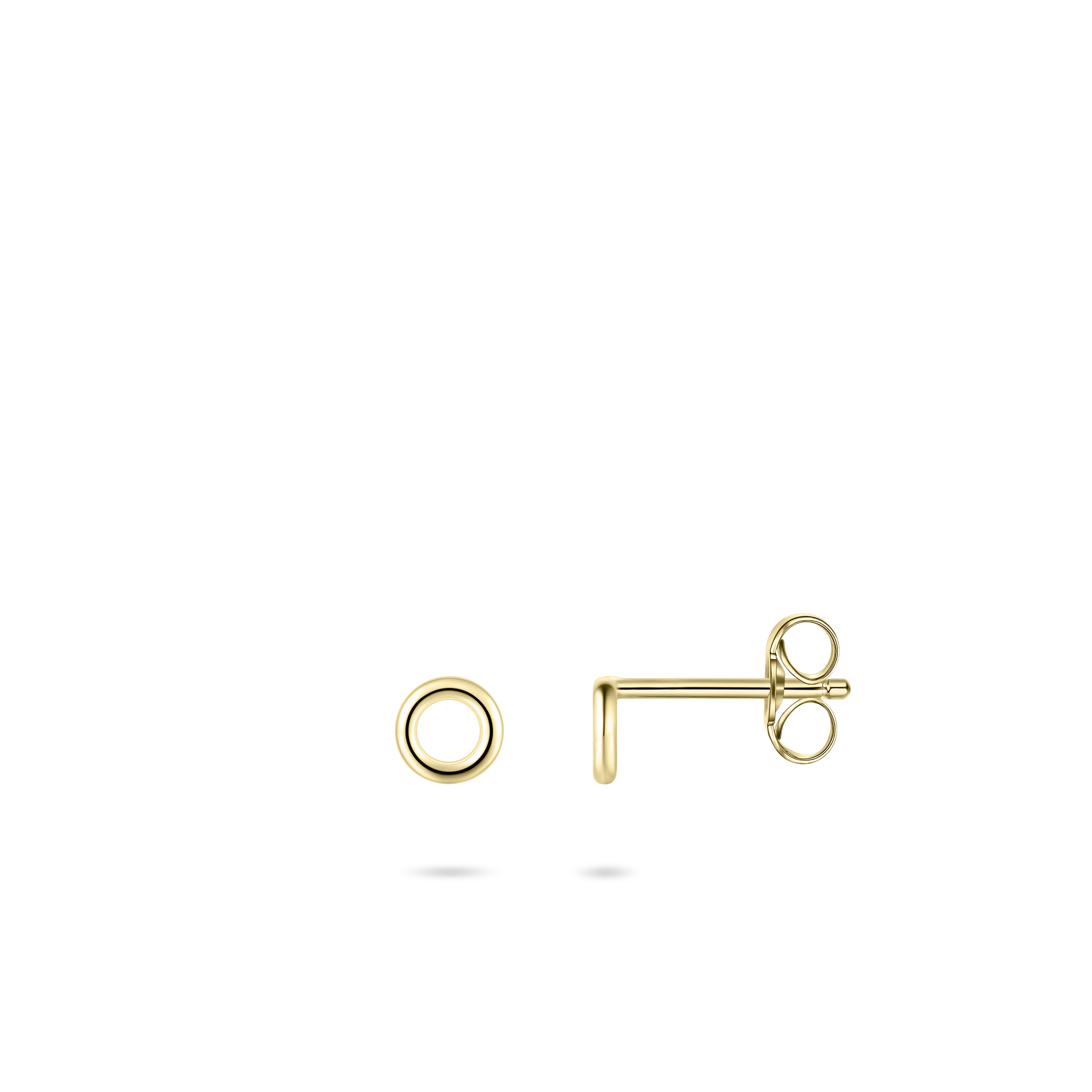 Gisser Jewels 14k Gold Plated Polished Circle Studs