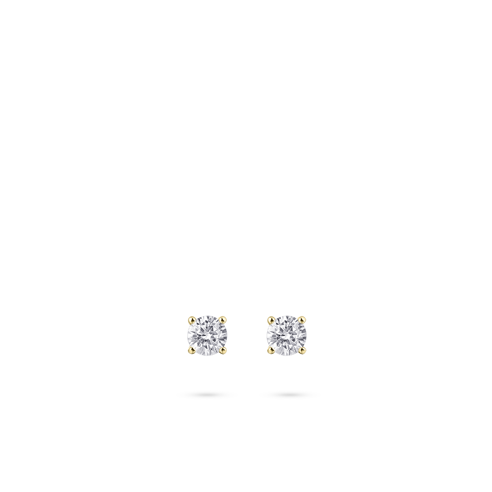 Gisser Jewels Ear Studs Gold with Zirconia Stone
