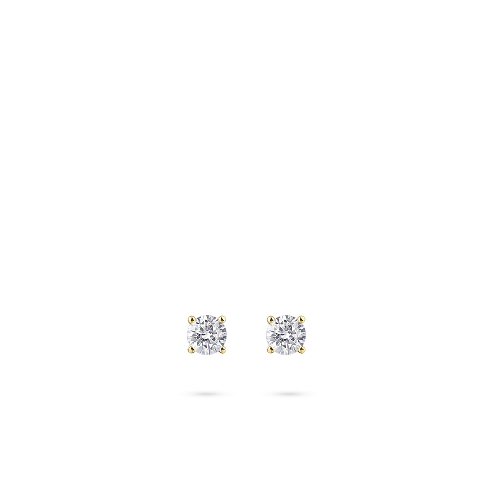 Gisser Jewels Ear Studs Gold with Zirconia Stone-5