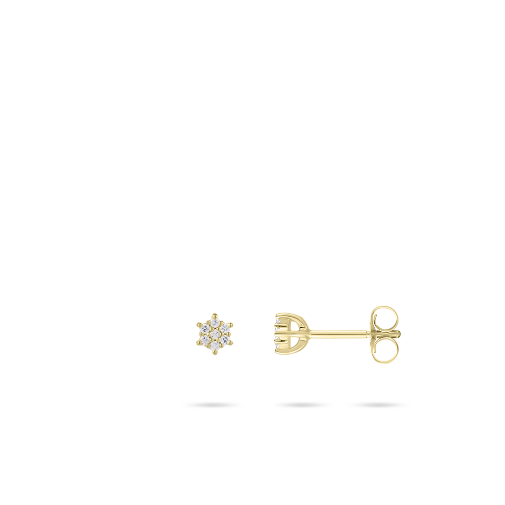 Tiny Brilliant Star Stud Earrings | 14k Yellow Gold | Gisser Jewels-4