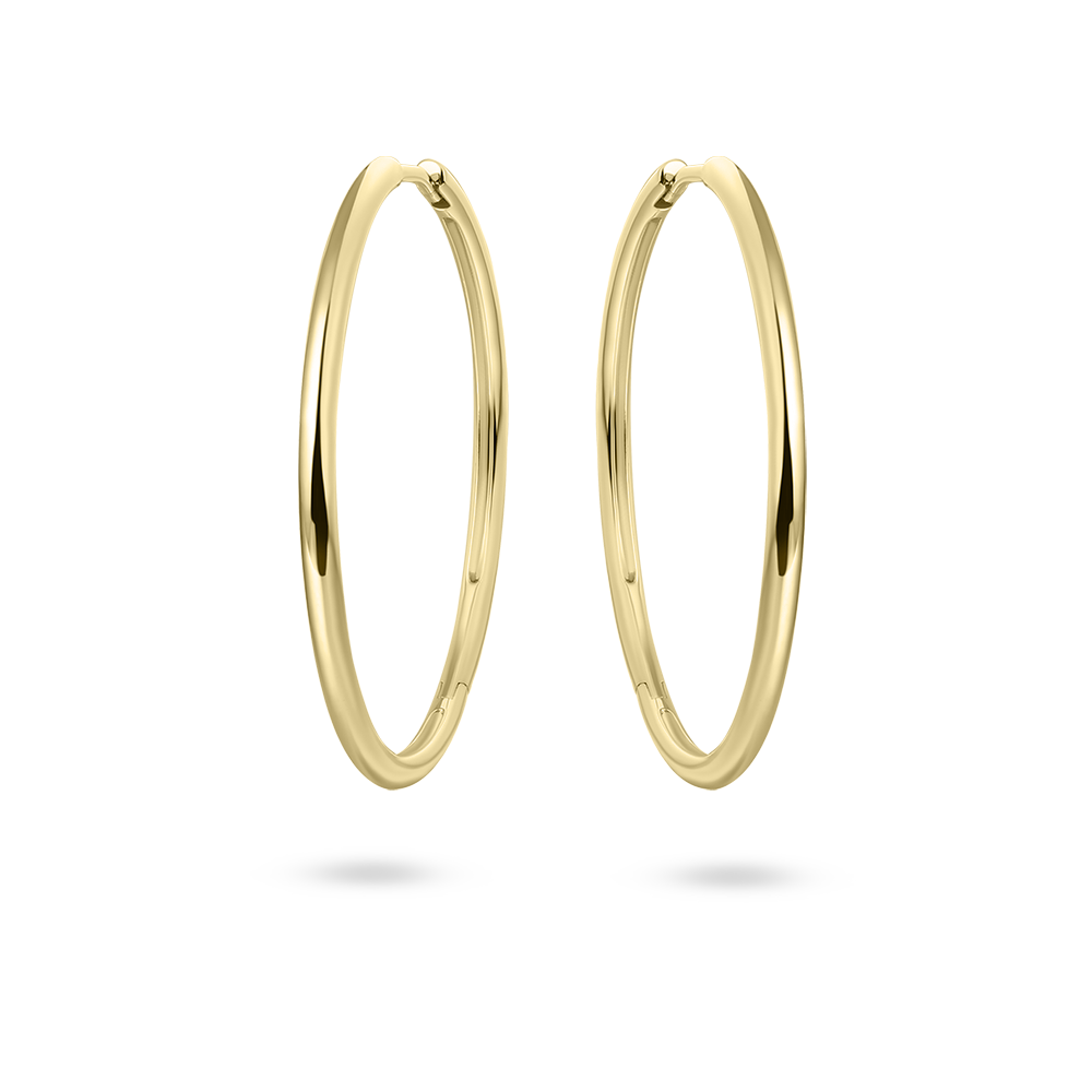 Gisser Jewels 14k Gold Plated Extra Maxi Polished Hoop Earrings