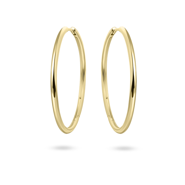 Gisser Jewels 14k Gold Plated Extra Maxi Polished Hoop Earrings