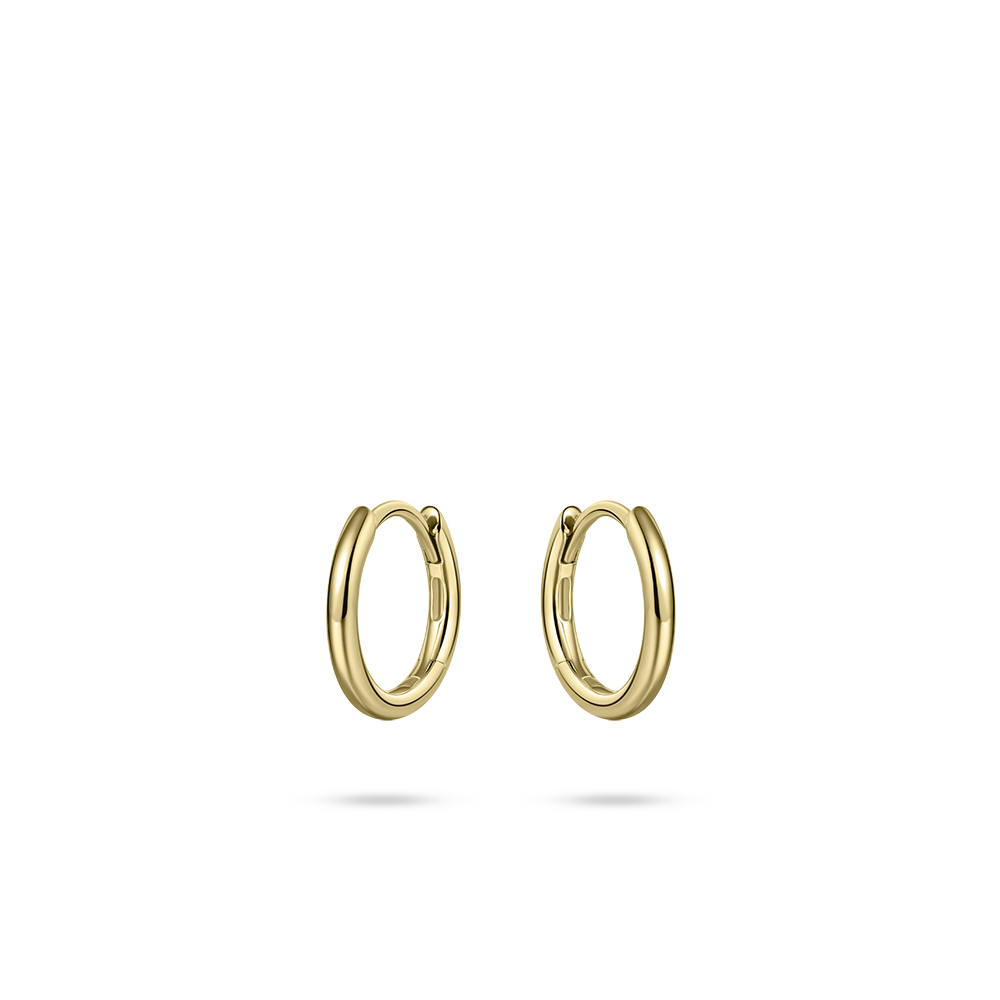 Mini Polished Hoop Earrings | 14k Yellow Gold | Gisser Jewels-1