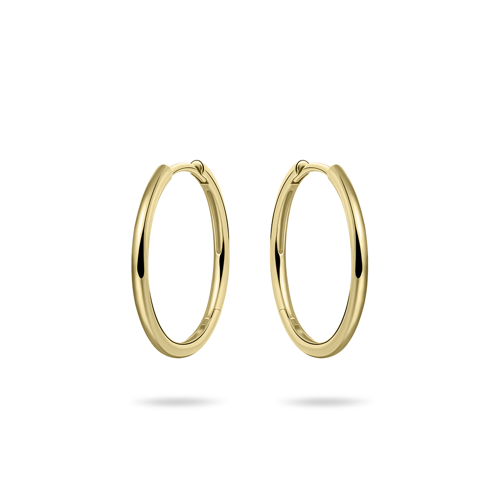 Gisser Jewels 14k Gold Plated Maxi Polished Hoop Earrings-1