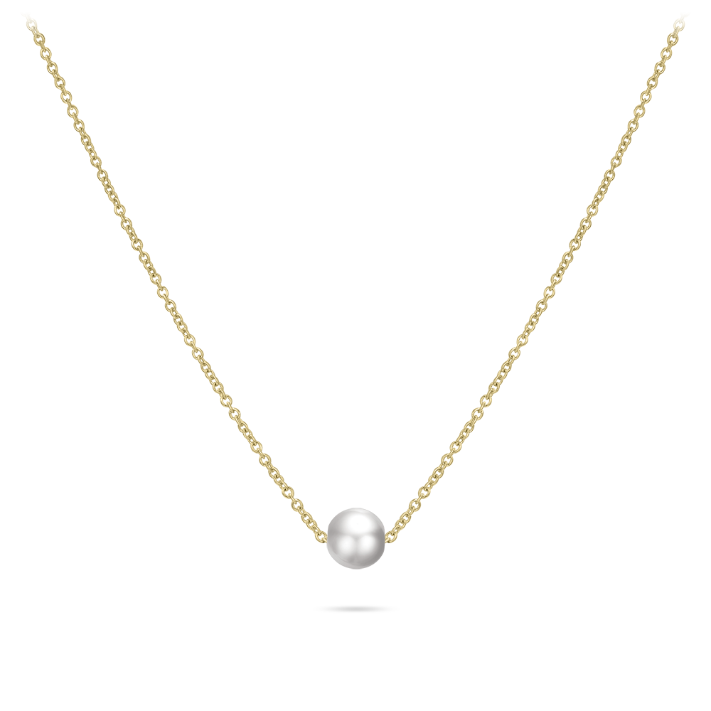 Gisser Jewels 14k Gold Plated Single Pearl Necklace