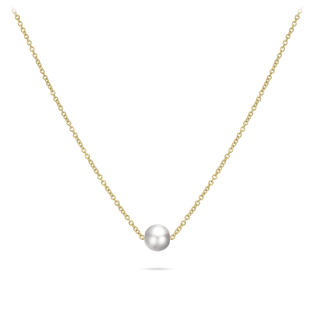 Gisser Jewels 14k Gold Plated Single Pearl Necklace-1