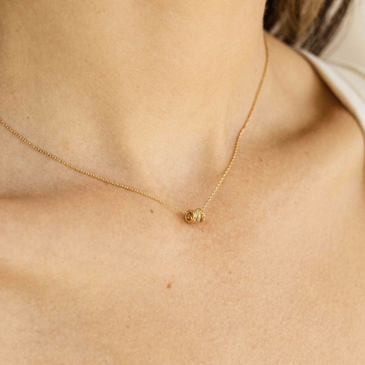 Triple Surface Necklace | 14k Gold | Gisser Jewels-2