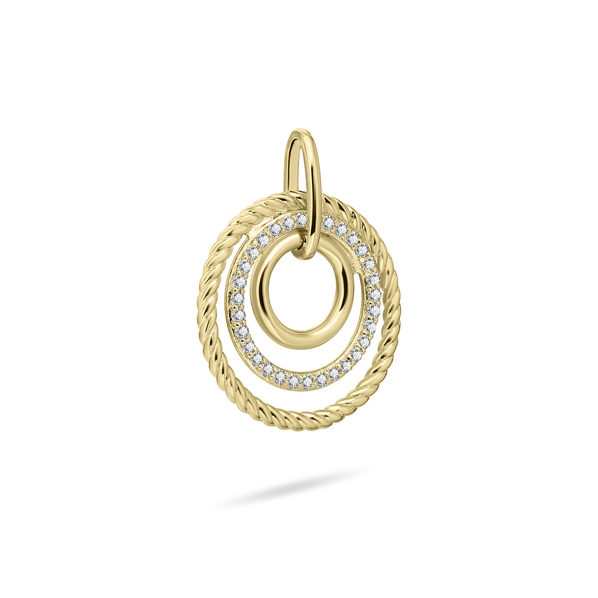 Triple Surface Pendant | 14k Gold | Gisser Jewels-3