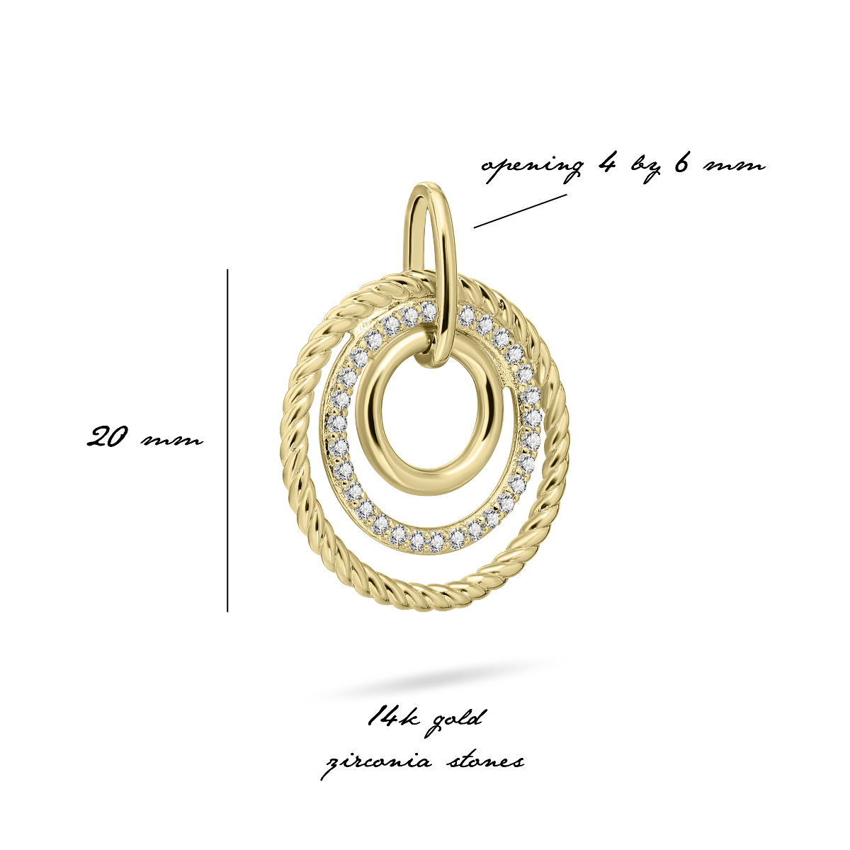 Triple Surface Pendant | 14k Gold | Gisser Jewels-6
