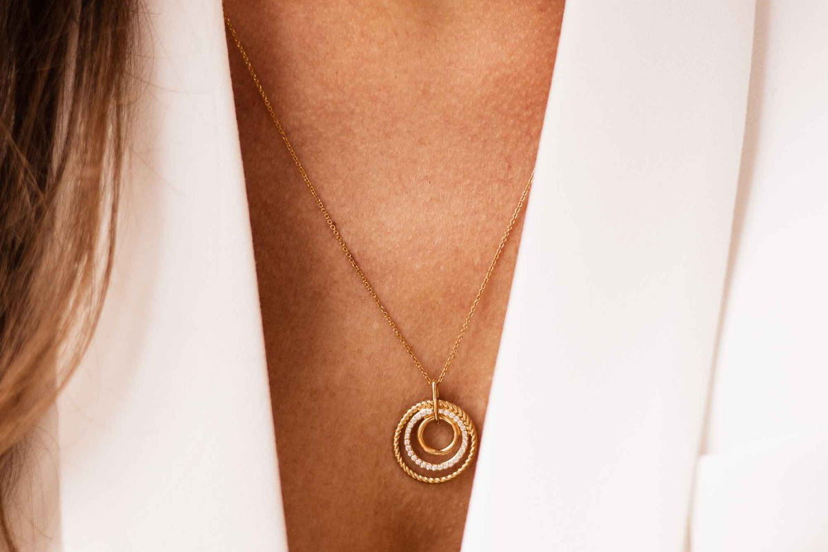 Triple Surface Pendant | 14k Gold | Gisser Jewels-4