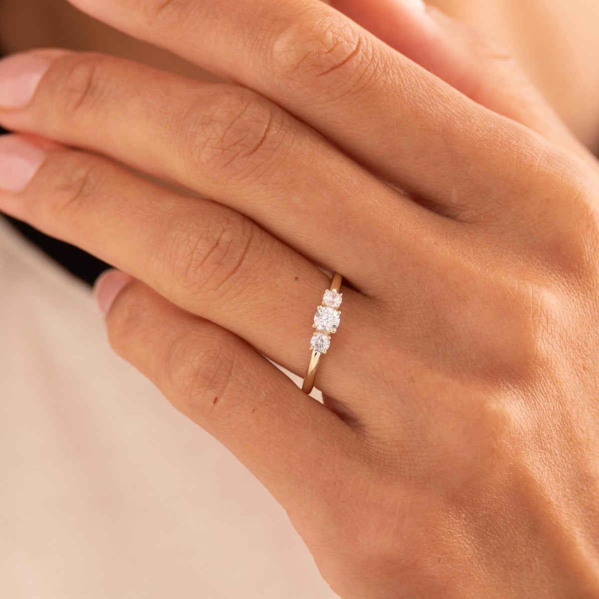 Gisser Jewels 14k Gold Plated Triple Brilliant Ring-2