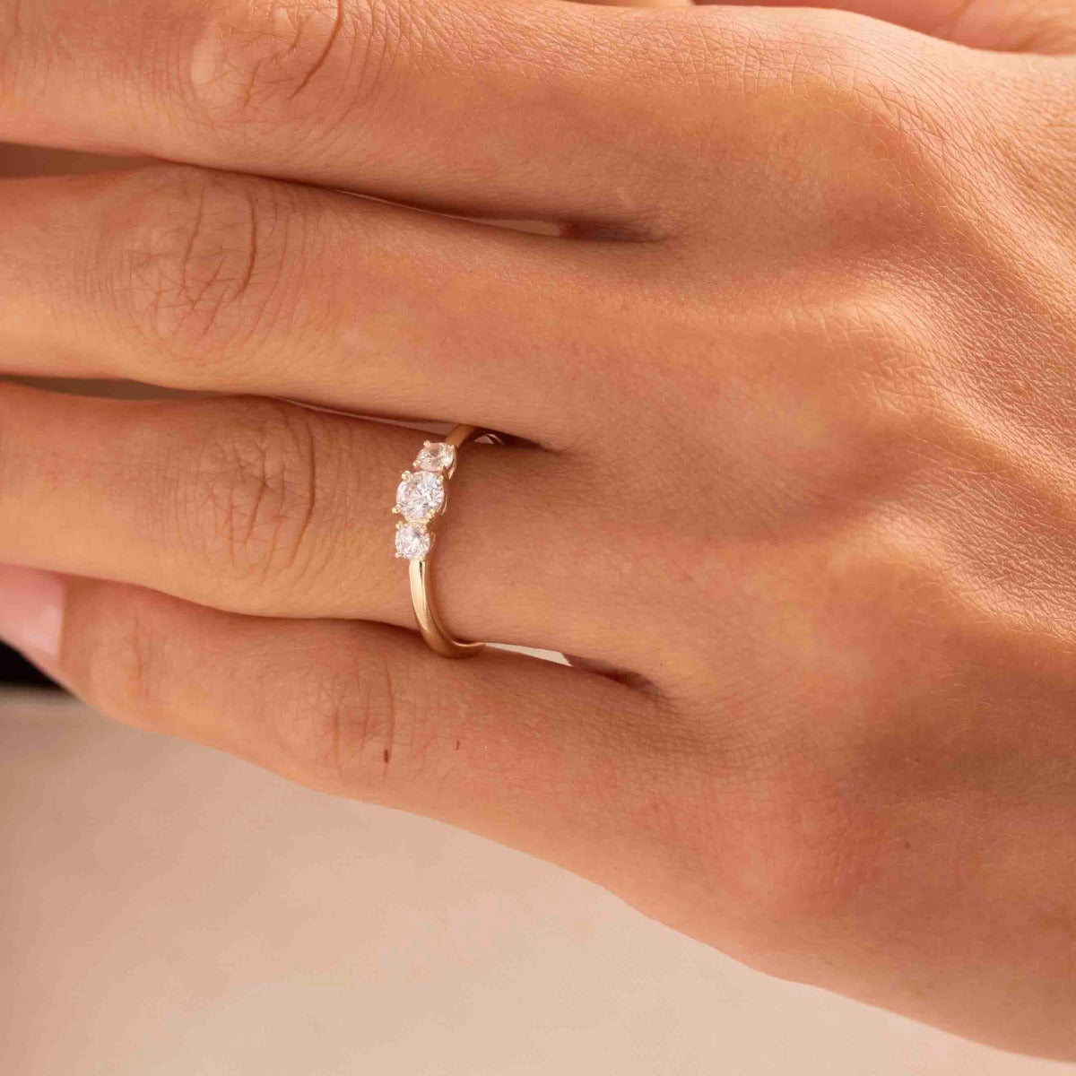 Gisser Jewels 14k Gold Plated Triple Brilliant Ring-3