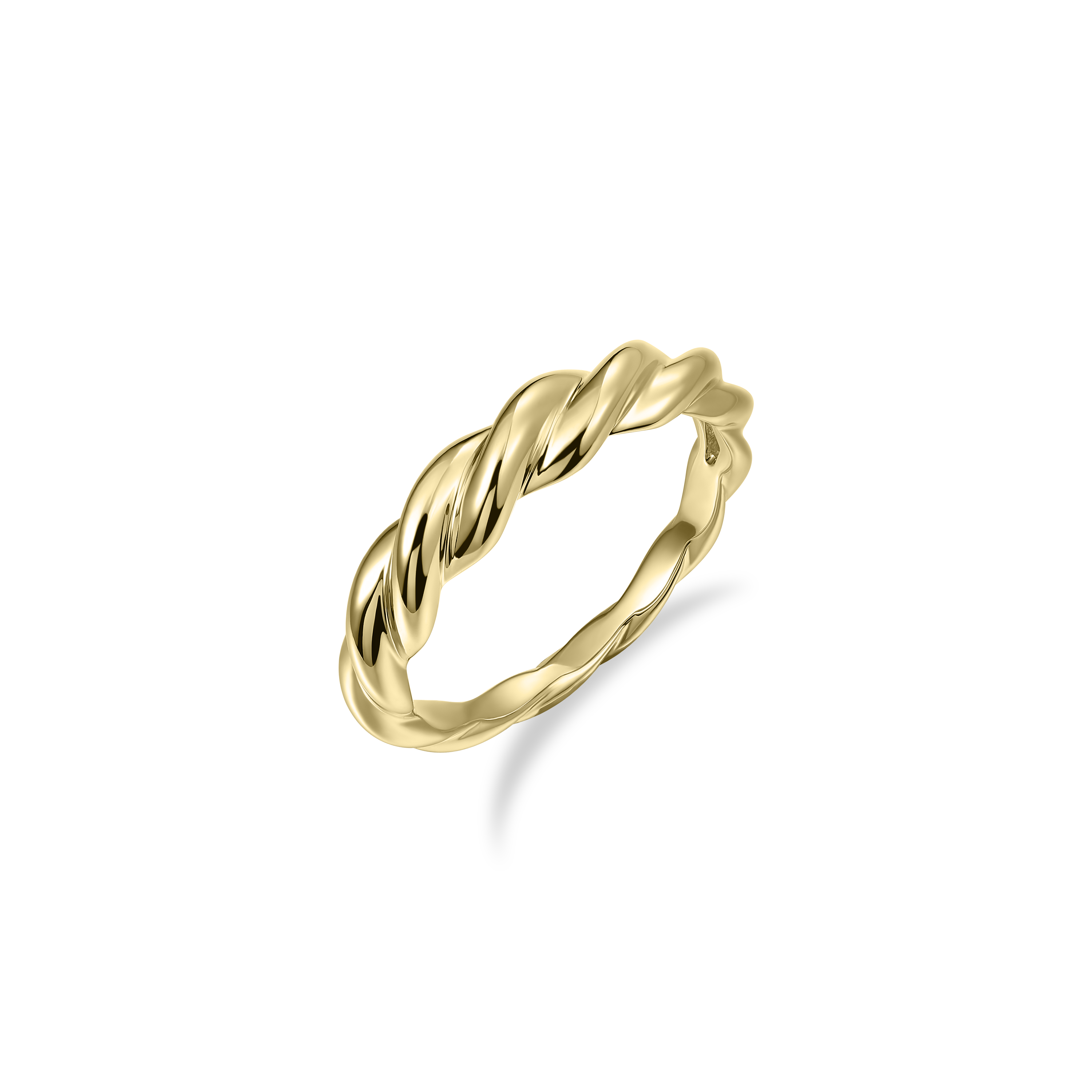 Gisser Jewels 14k Gold Plated Rope Dome Ring
