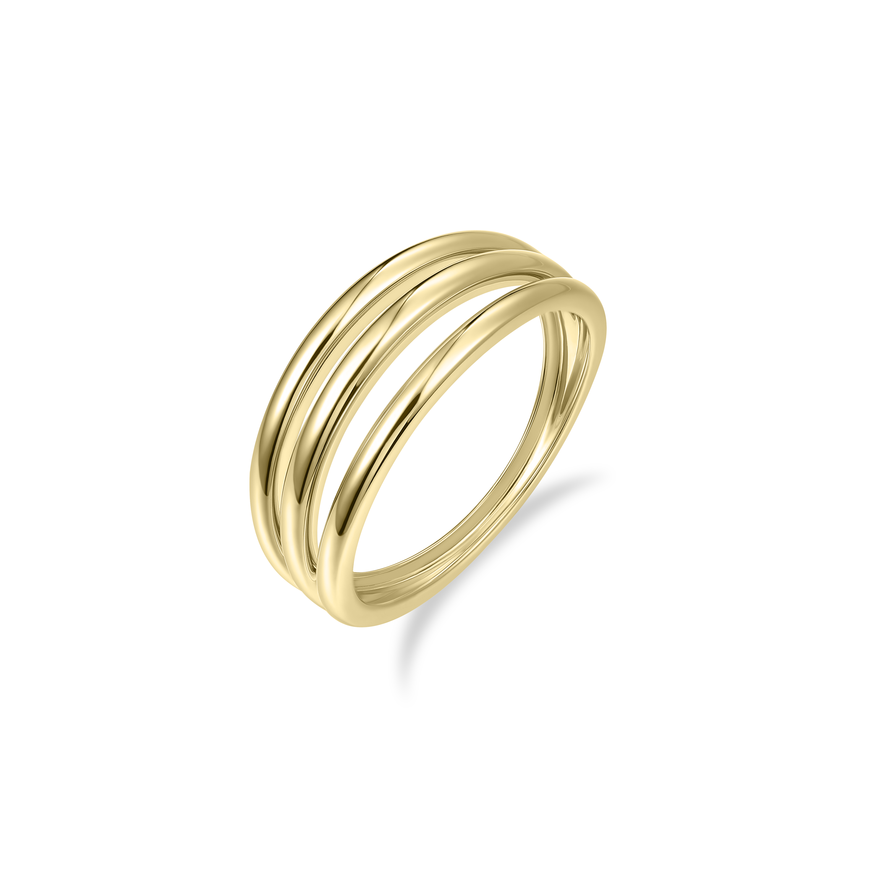 Gisser Jewels 14k Gold Plated Triple Polished Band Ring-1