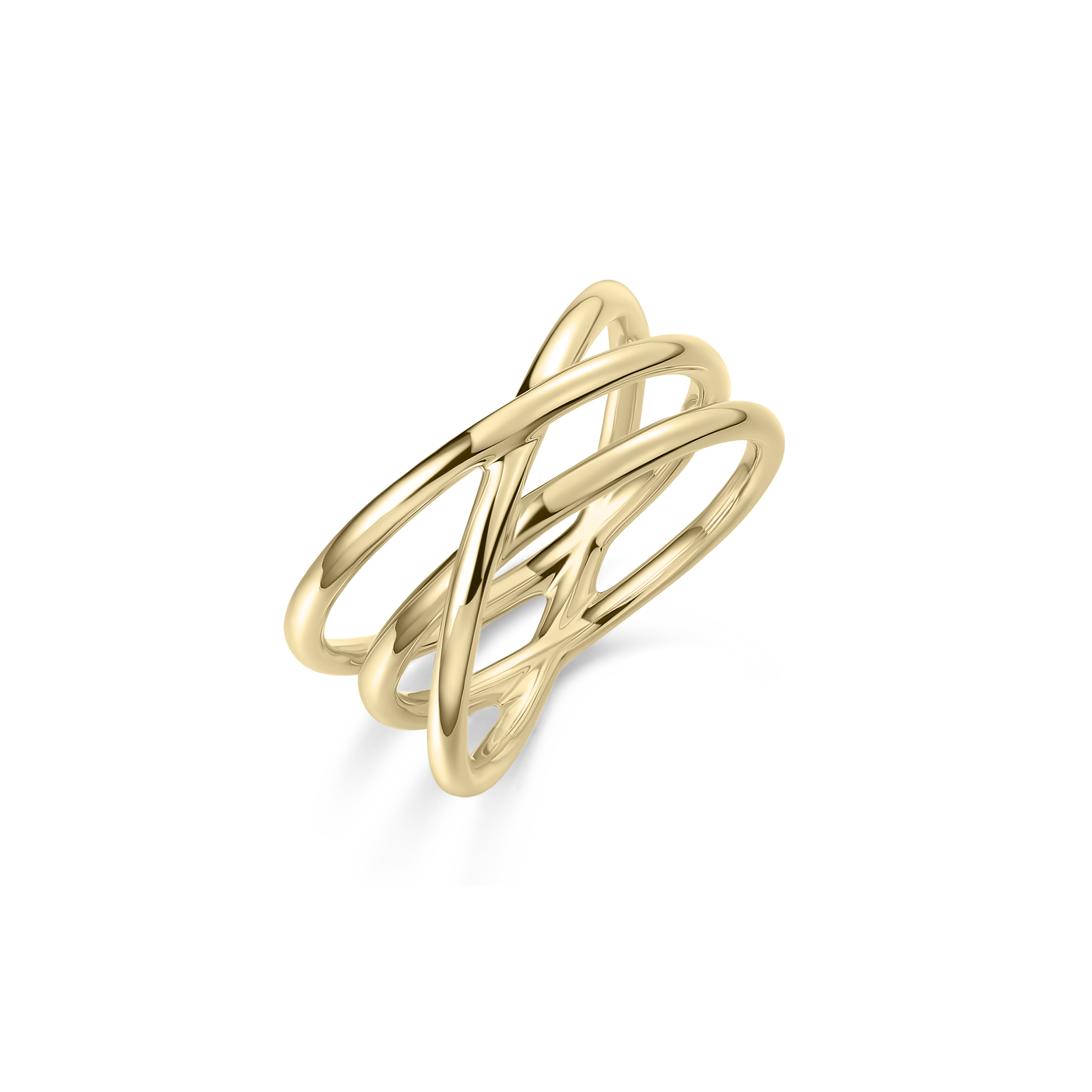 Gisser Jewels 14k Gold Plated Triple Crossover Ring-1