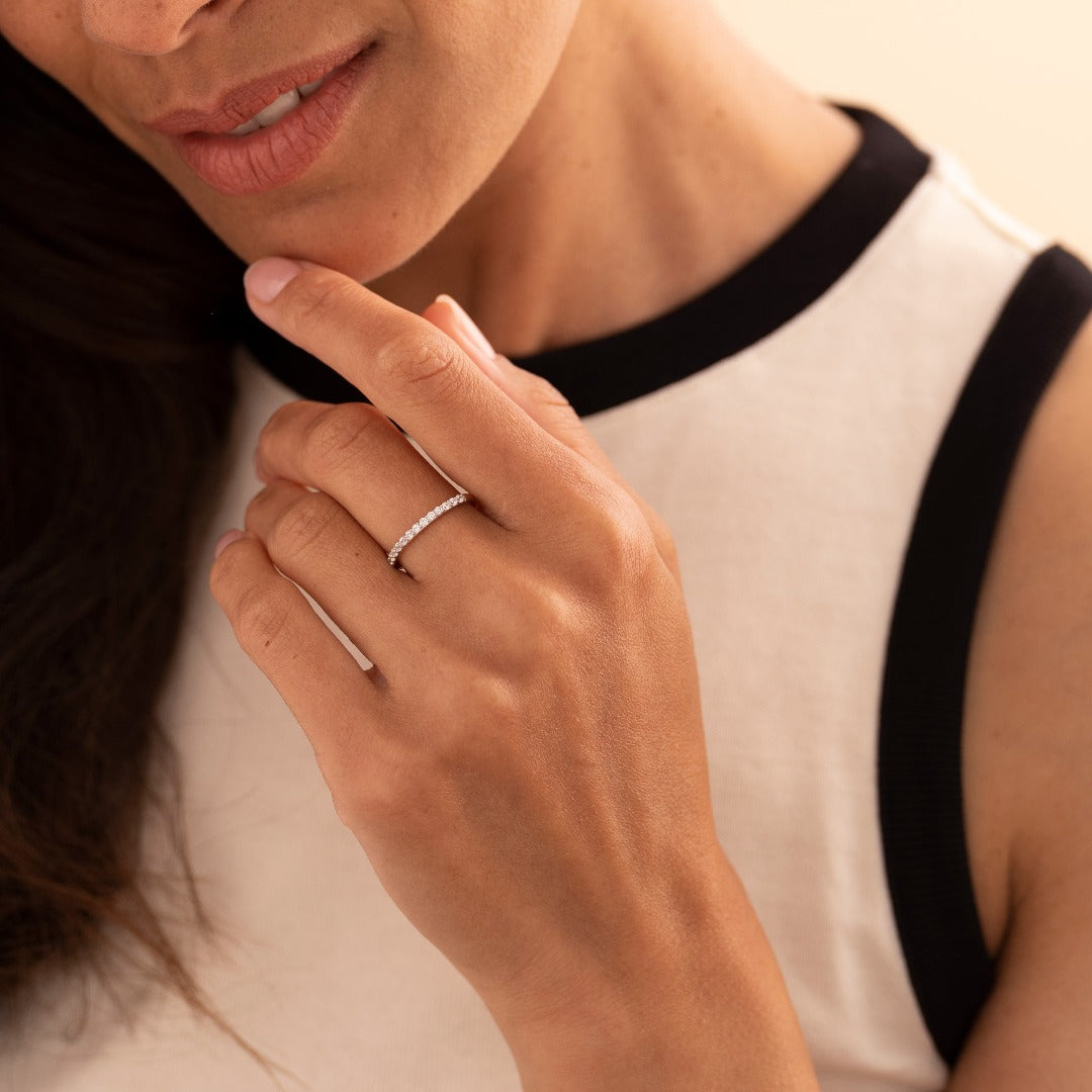 Gisser Jewels 14k White Gold Plated Pave is Brilliant Ring