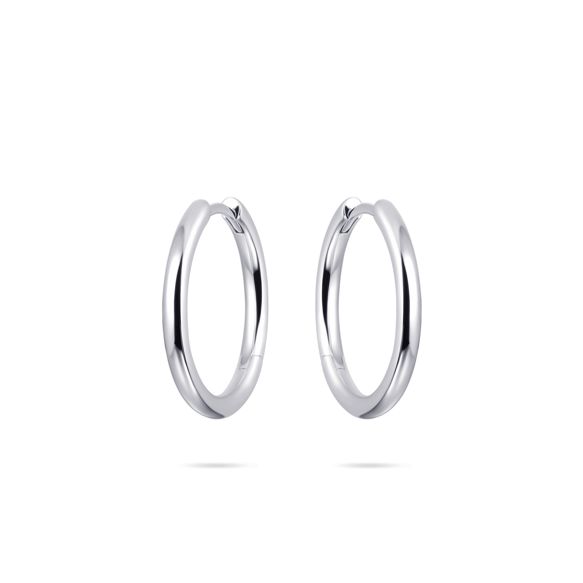 Tube Large Hoop Earrings | Silver Rhodium Plated | Gisser Jewels