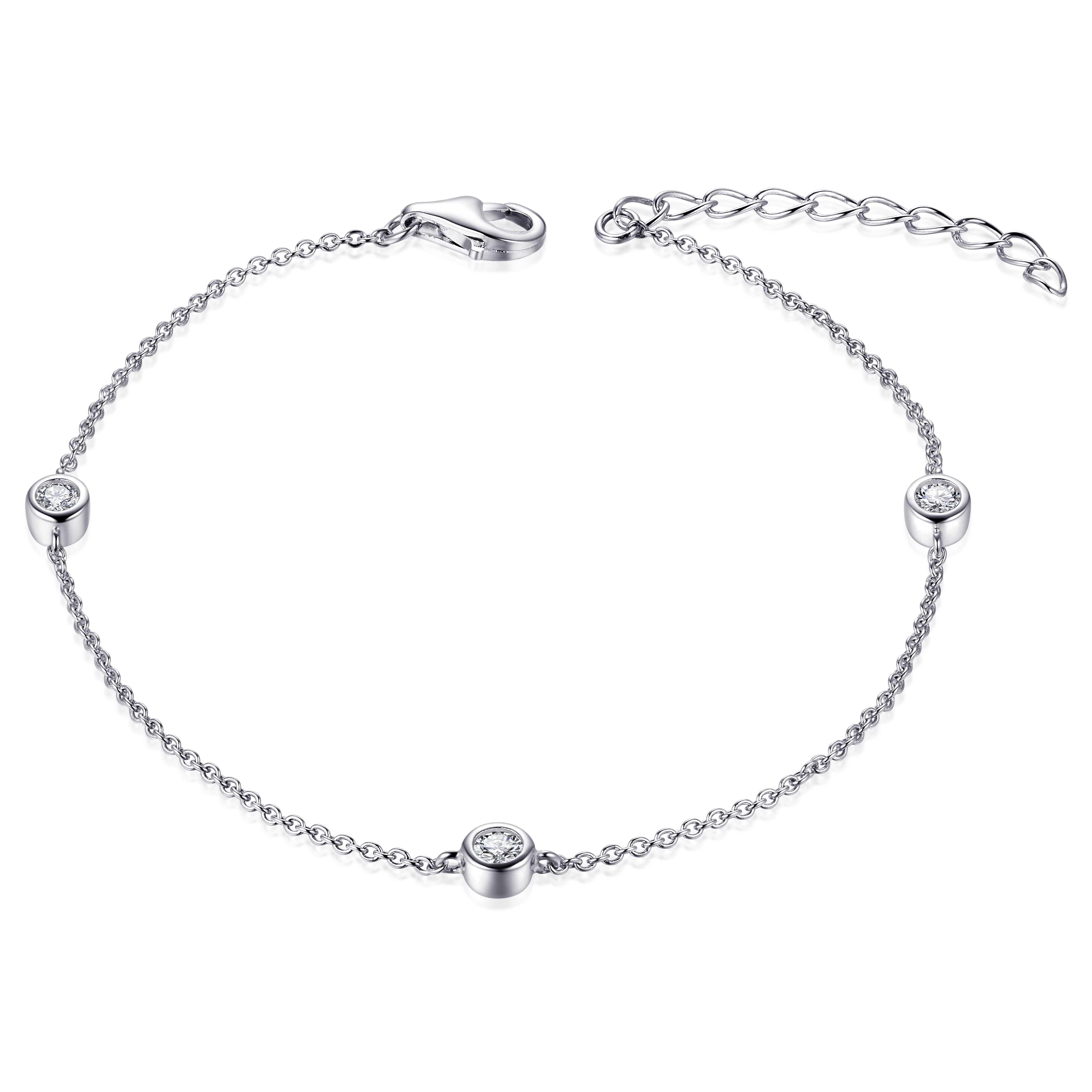Zilveren armbanden met sterlingzilveren bezelstenen