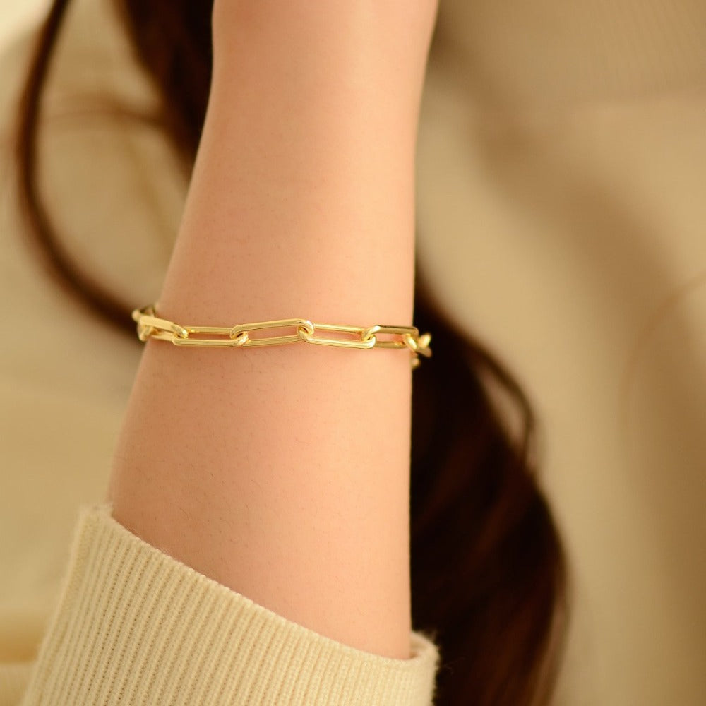 Beaded Ring 14k Gold Long Icon Link Bracelet