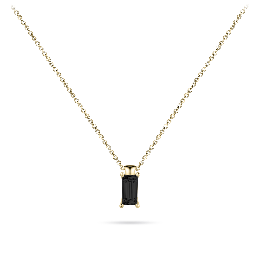 Black Baguette Necklace