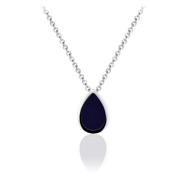 Blue Silver Drop Necklace Gisser Jewels