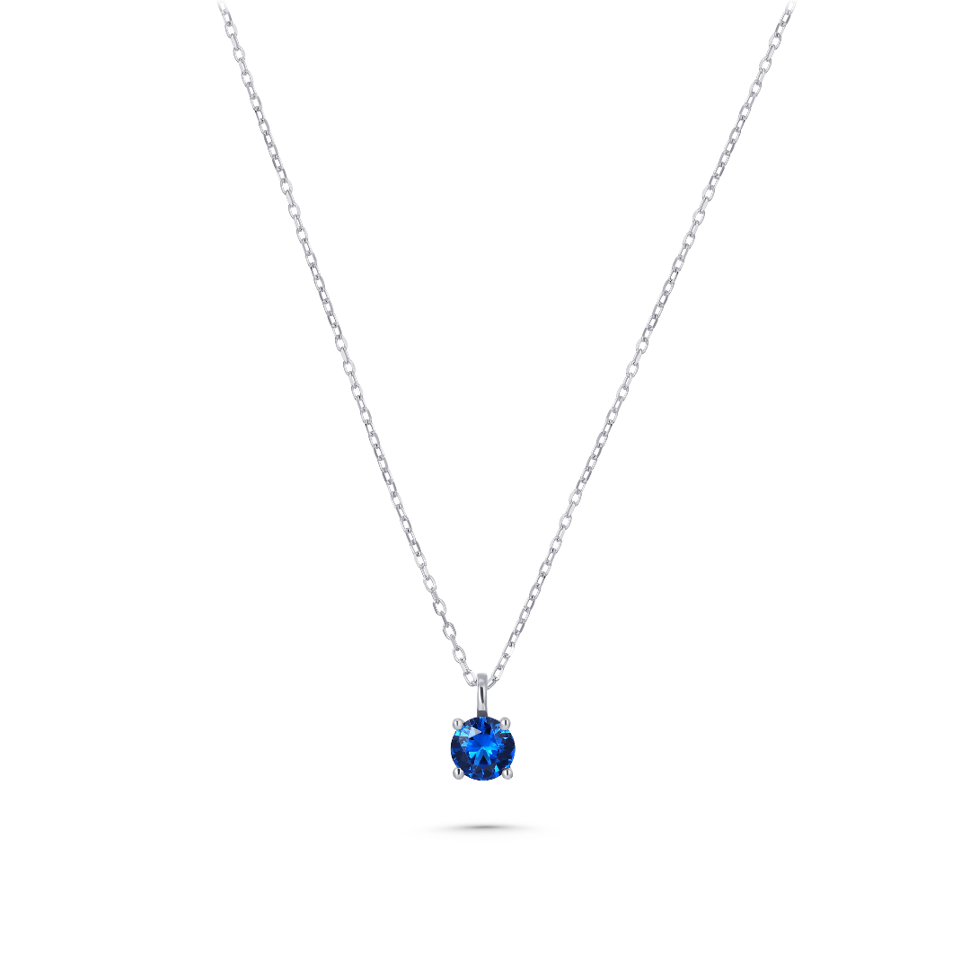 Brilliant Necklace Blue | 14k White Gold | Gisser Jewels 