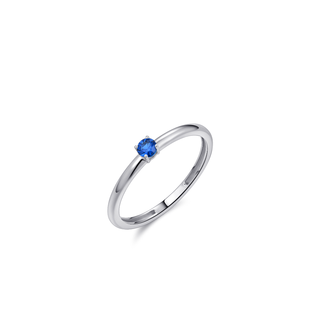 Brilliant Solitaire Ring Blue