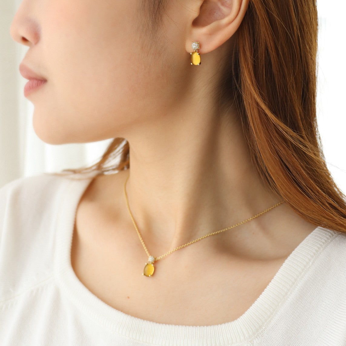 Honey Dashing Details Ear Studs necklace 18k gold plated silver Gisser Jewels