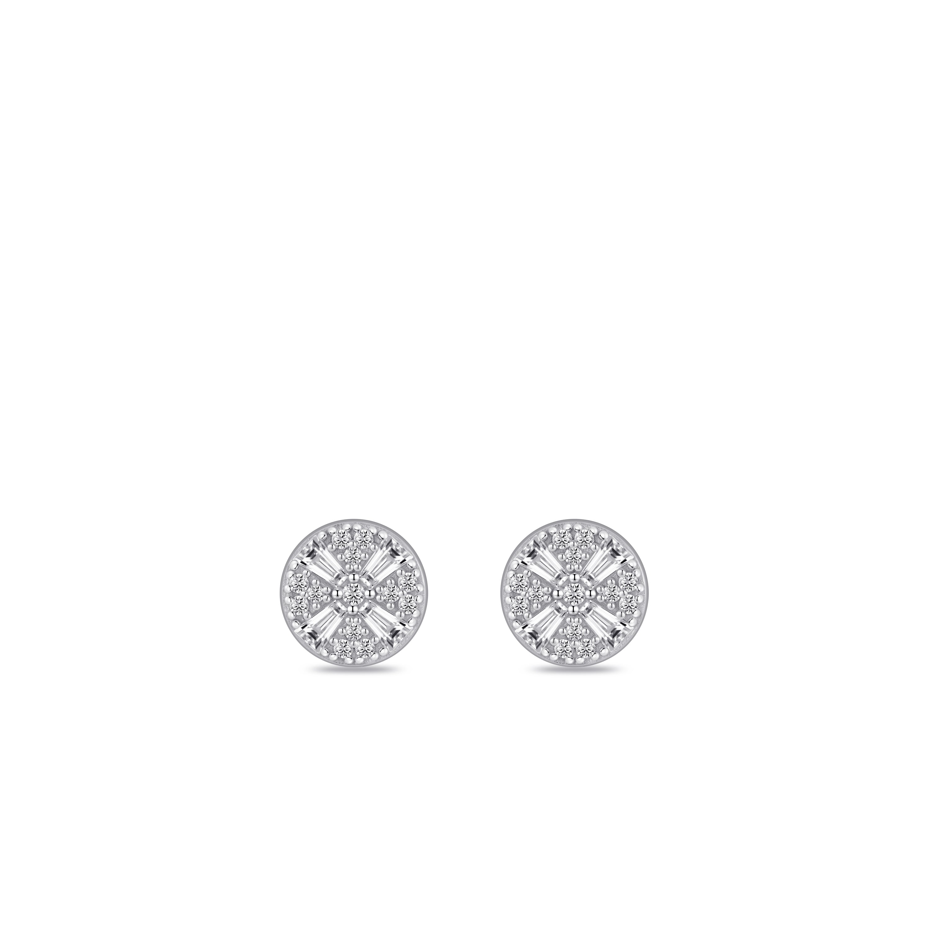 Cross Round Ear Studs