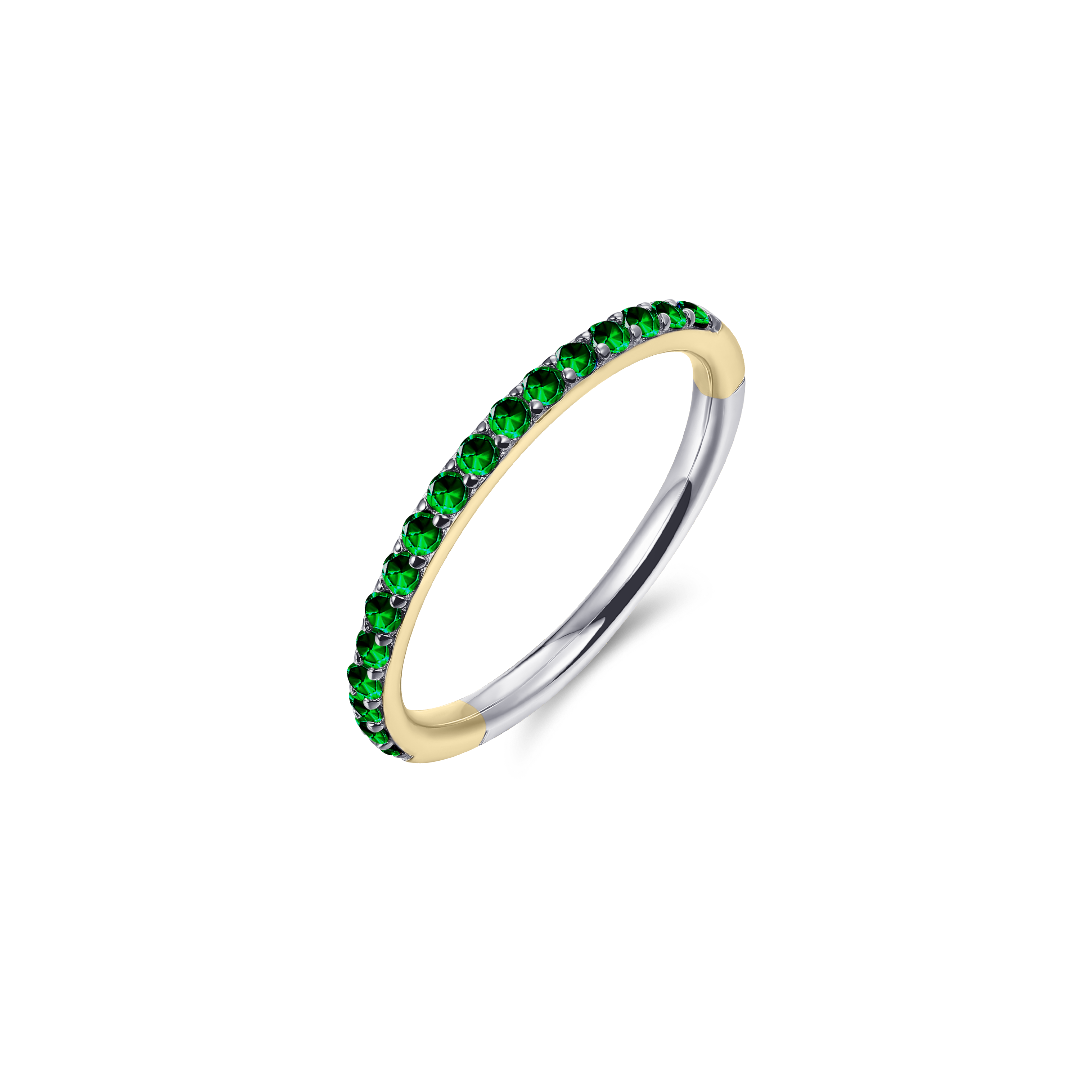 Emerald Green Pave Stacking Ring