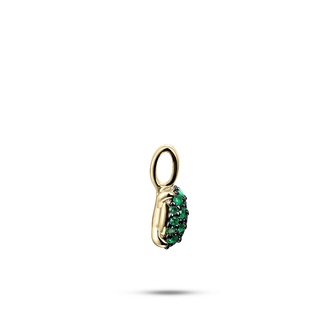Green Oval Dashing Details Pendant | Gold Plated Silver | Gisser Jewels