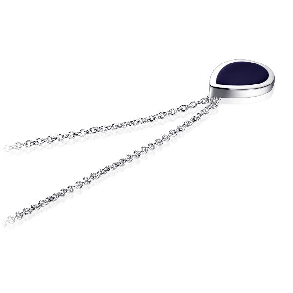Blue Silver Drop Necklace Gisser Jewels