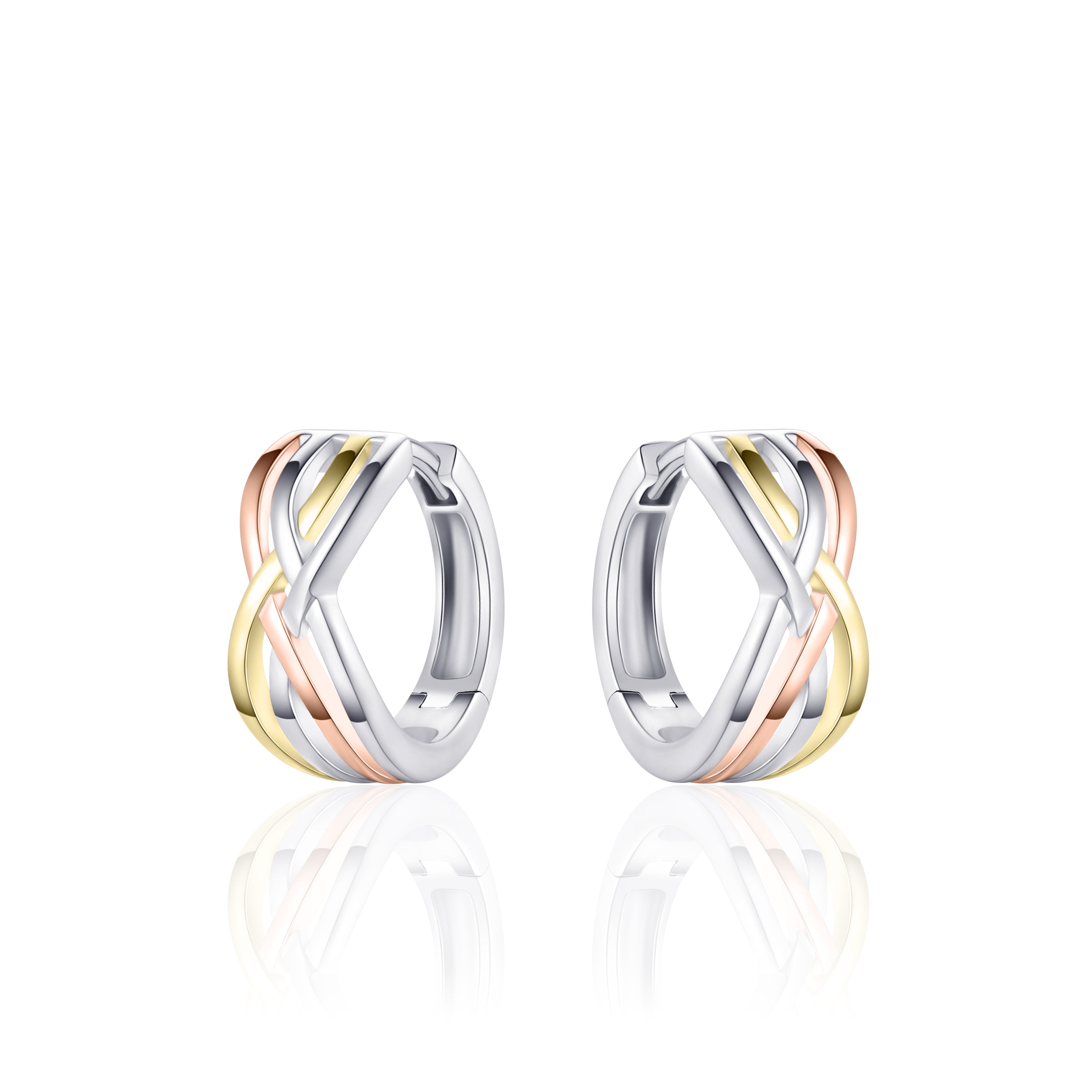 Tri-color Double Crossover Hoops