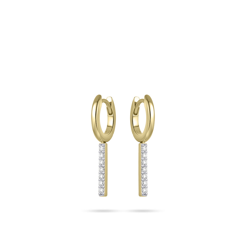 Gold Plated Bar Hoop Earrings