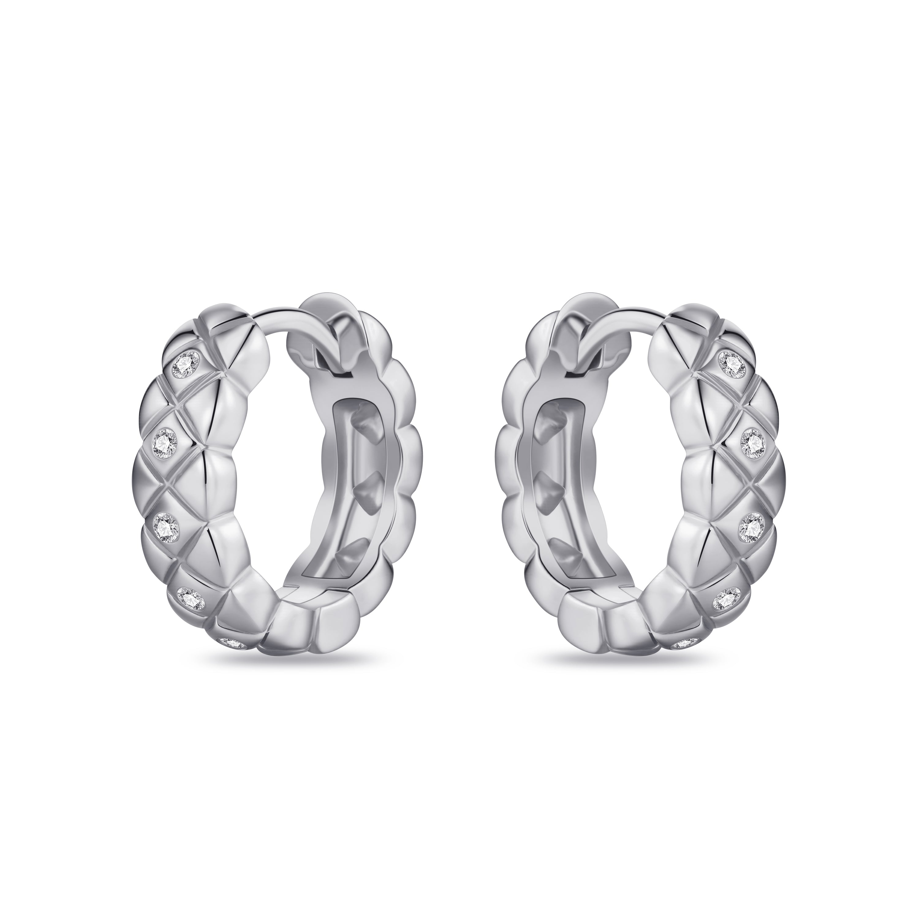 Quilted Small Hoop Earrings