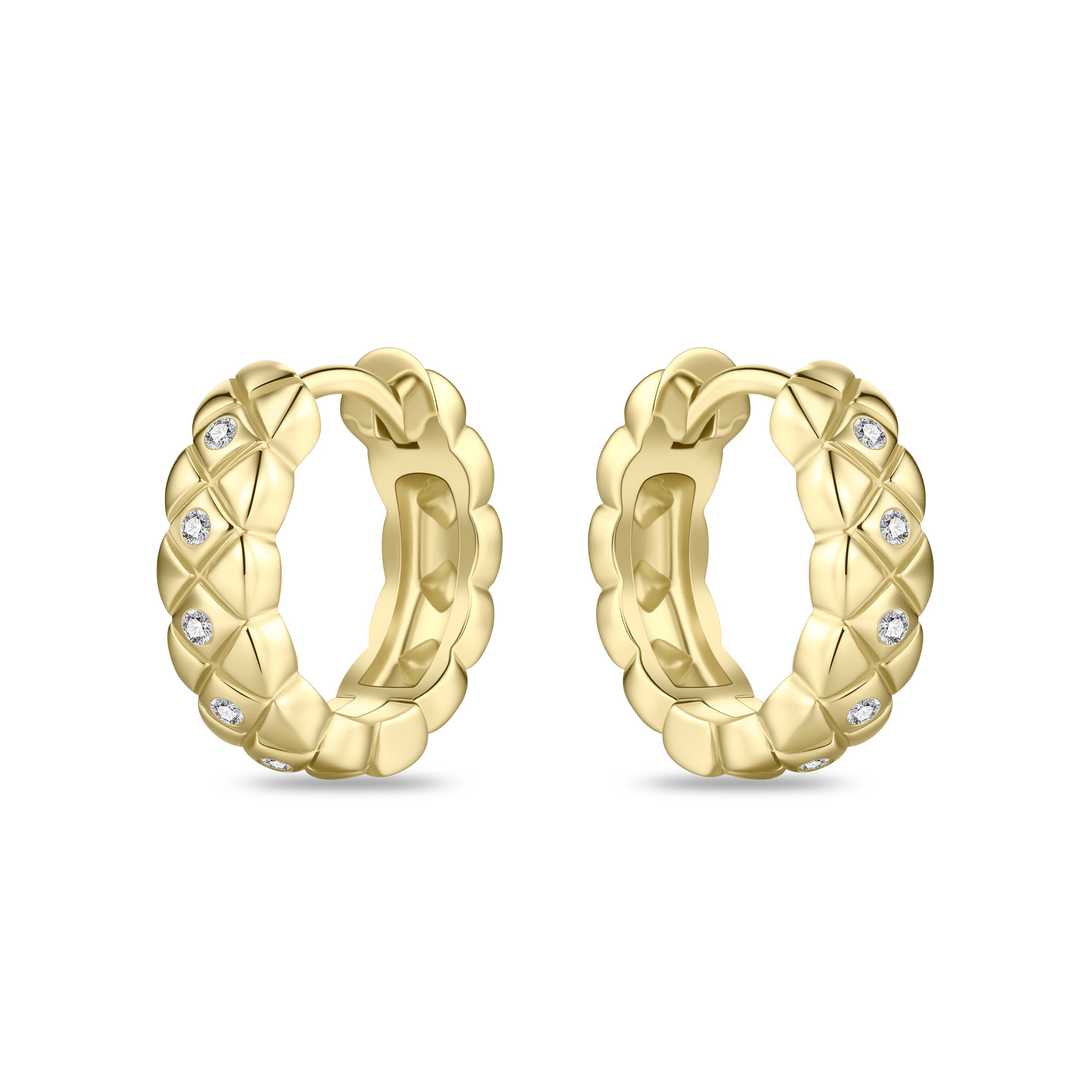 Quilted Small Hoop Earrings