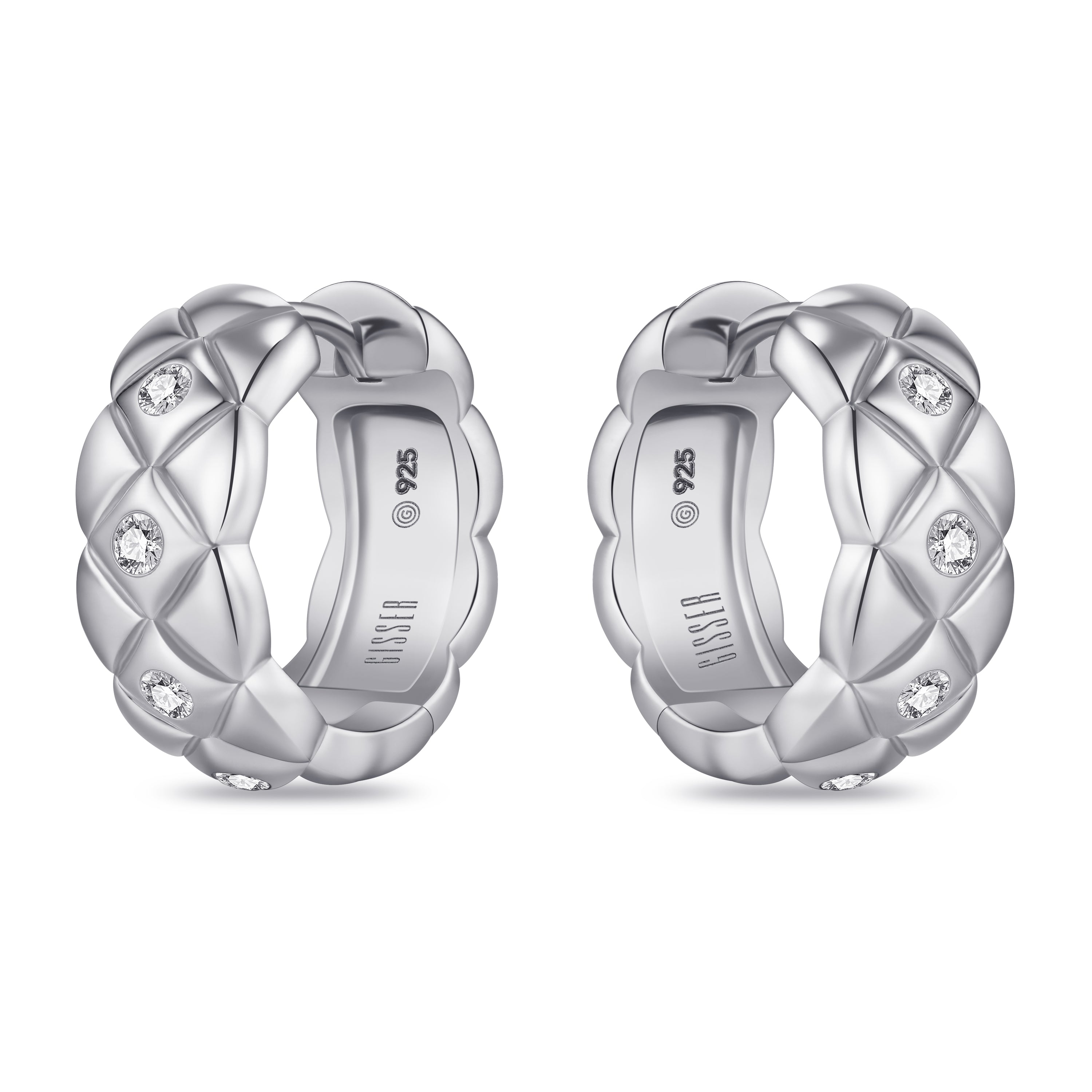 Quilted Medium Hoop Earrings